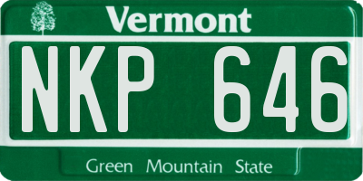 VT license plate NKP646