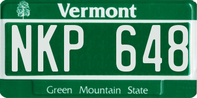 VT license plate NKP648