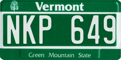 VT license plate NKP649