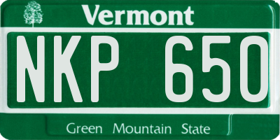VT license plate NKP650