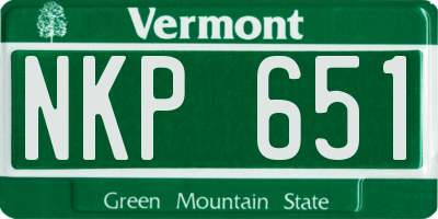 VT license plate NKP651