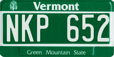 VT license plate NKP652