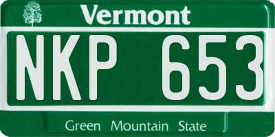 VT license plate NKP653