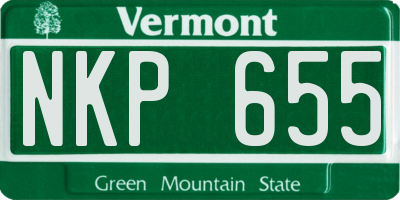 VT license plate NKP655