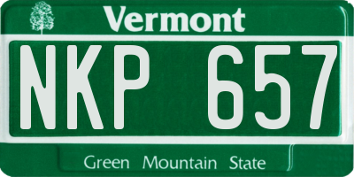 VT license plate NKP657