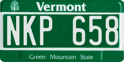 VT license plate NKP658