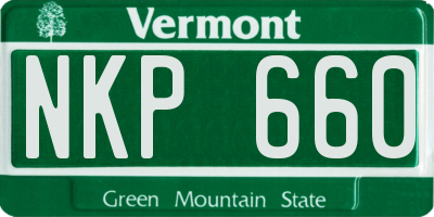 VT license plate NKP660