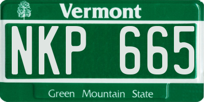 VT license plate NKP665