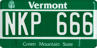 VT license plate NKP666