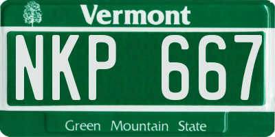 VT license plate NKP667