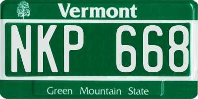 VT license plate NKP668