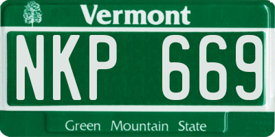 VT license plate NKP669