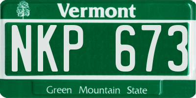 VT license plate NKP673