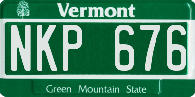 VT license plate NKP676