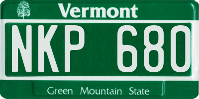 VT license plate NKP680