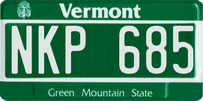 VT license plate NKP685