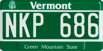 VT license plate NKP686