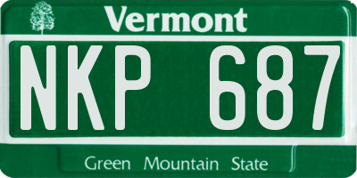VT license plate NKP687