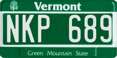 VT license plate NKP689