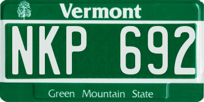 VT license plate NKP692