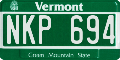 VT license plate NKP694