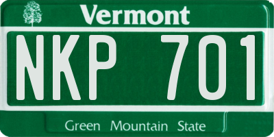 VT license plate NKP701