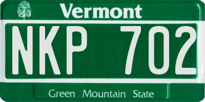 VT license plate NKP702