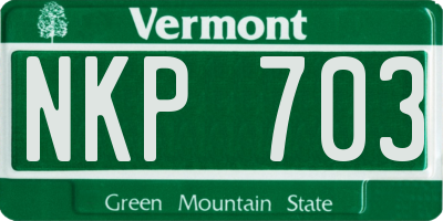 VT license plate NKP703