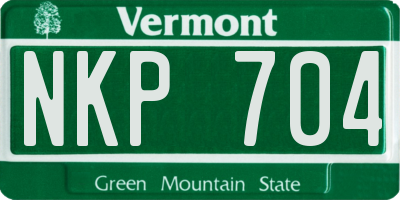 VT license plate NKP704