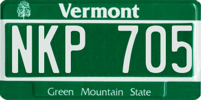 VT license plate NKP705