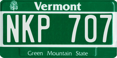 VT license plate NKP707