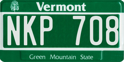 VT license plate NKP708