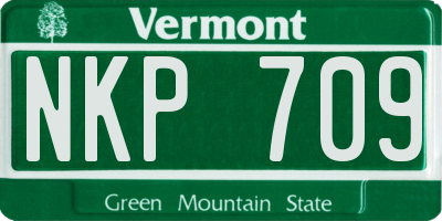 VT license plate NKP709