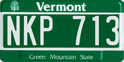 VT license plate NKP713