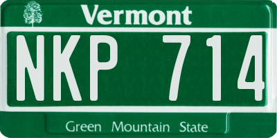 VT license plate NKP714