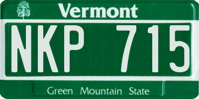 VT license plate NKP715