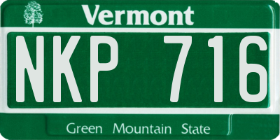 VT license plate NKP716