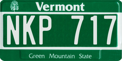 VT license plate NKP717