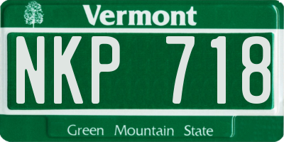 VT license plate NKP718