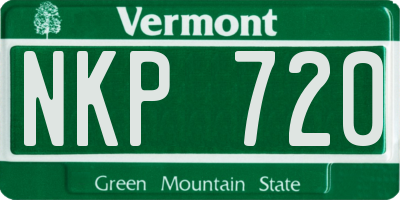 VT license plate NKP720