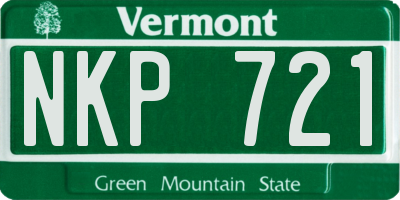 VT license plate NKP721