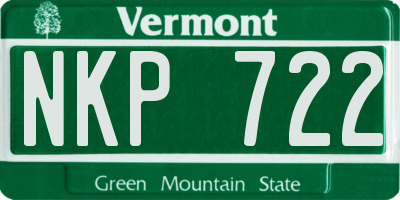 VT license plate NKP722