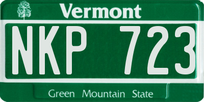 VT license plate NKP723