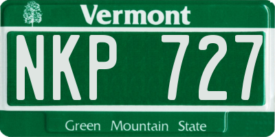 VT license plate NKP727