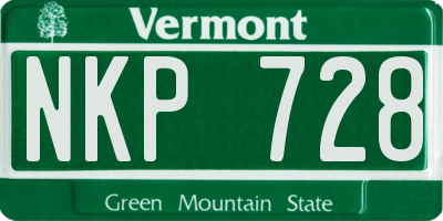 VT license plate NKP728