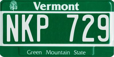 VT license plate NKP729
