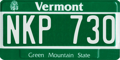 VT license plate NKP730