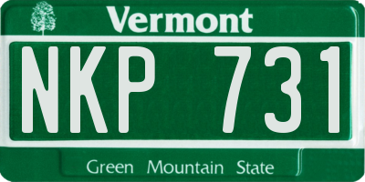 VT license plate NKP731