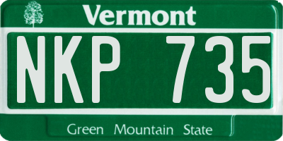 VT license plate NKP735