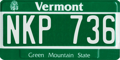 VT license plate NKP736